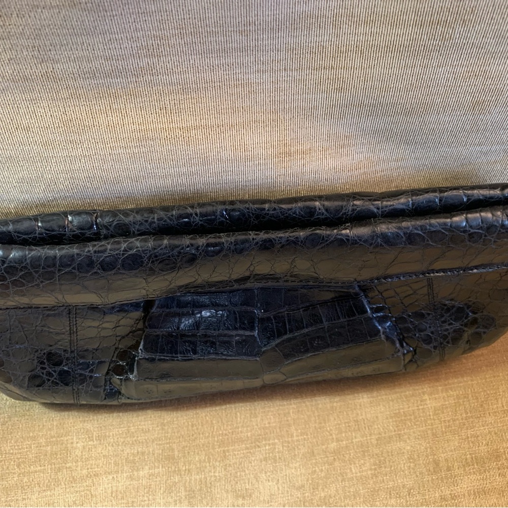 Nancy Gonzalez Black Embossed Leather Clutch - Picture 7 of 15